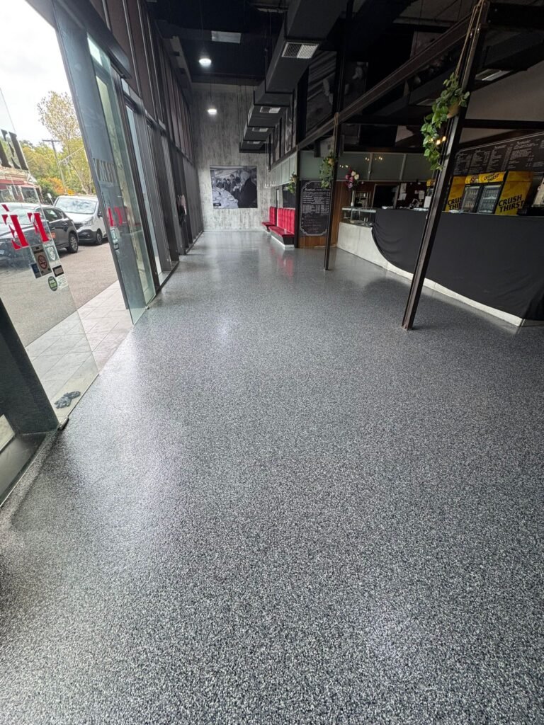 Modern restaurant with epoxy flooring in Melbourne