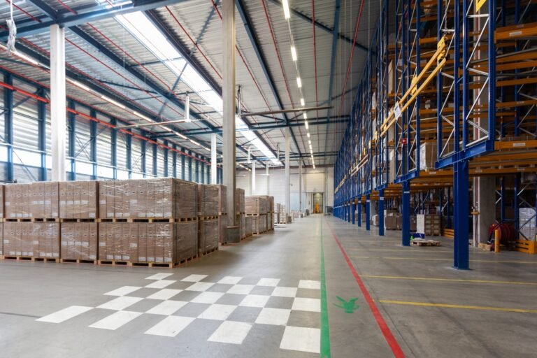 Clean gray epoxy flooring in a Melbourne warehouse