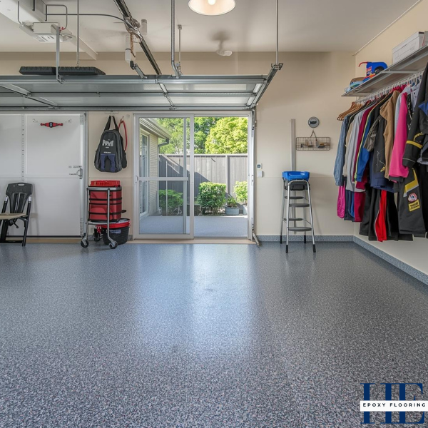 Roxburgh Park Garage Transformation with Flake System Epoxy
