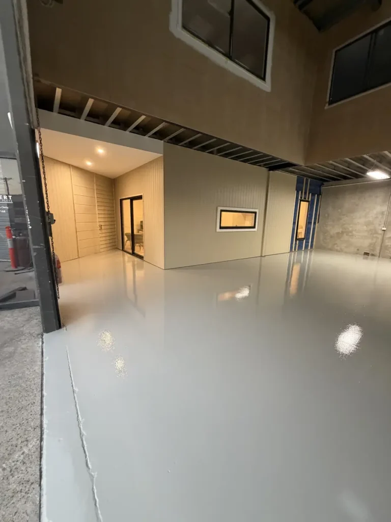 Hychem epoxy floor in a Maidstone granny flat living area installed by Highend Epoxy Flooring