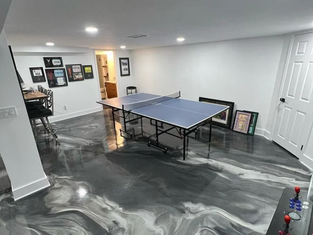 Epoxy basement flooring installed in Melbourne residential property – smooth, durable, and moisture-resistant finish