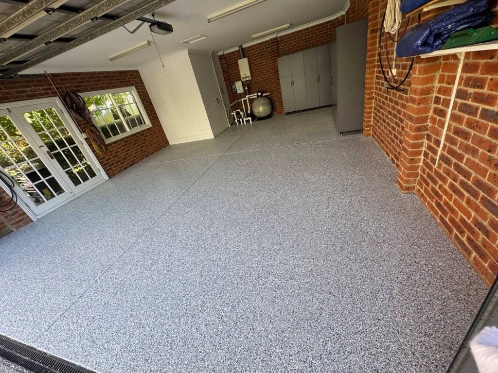 epoxy garage floor in Melbourne with smooth.