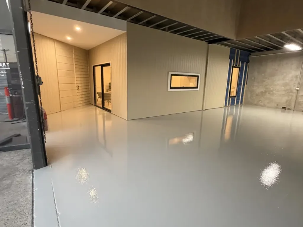 Hychem epoxy floor in a Maidstone granny flat living area installed by Highend Epoxy Flooring