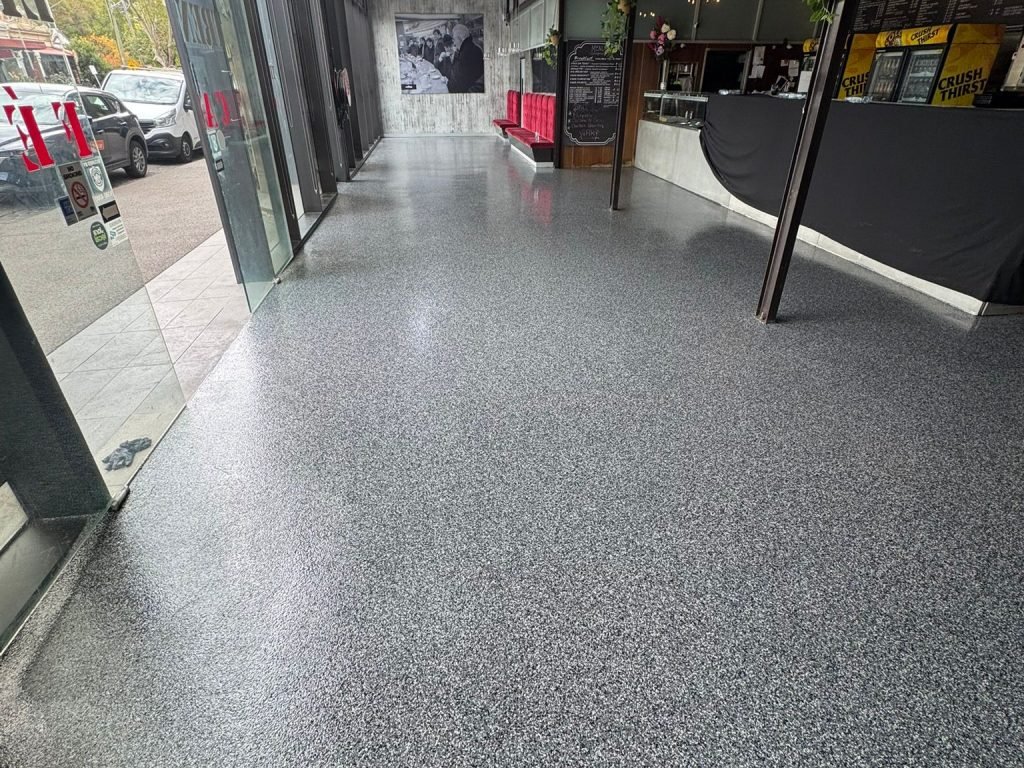 Modern restaurant with epoxy flooring in Melbourne