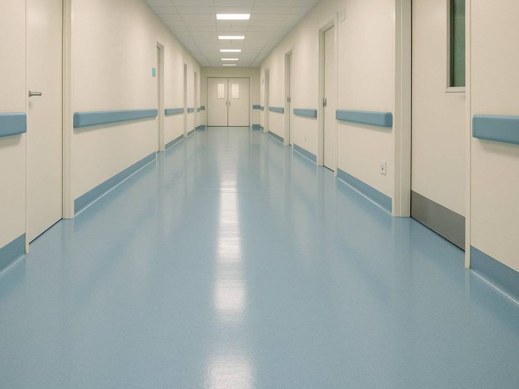 Newly installed epoxy flooring in a Melbourne primary school classroom
